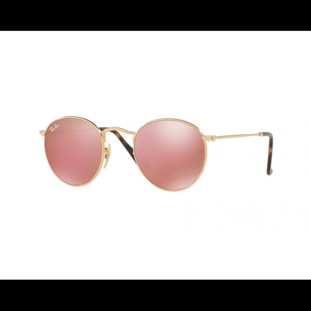 Ray-Ban Flash + Gold Round Flat Lenses